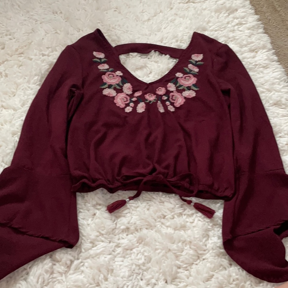 flowered red crop top